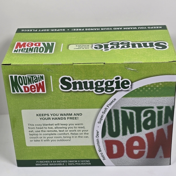 Mountain Dew Snuggie Blanket with Sleeves Nwt - Picture 4 of 4
